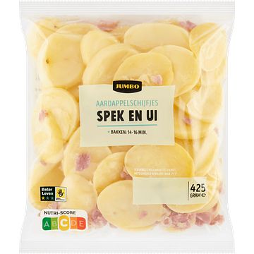 Foto van Jumbo aardappelschijfjes met spek en ui 425g