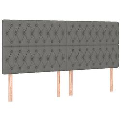 Foto van The living store hoofdeind bedaccessoires - 180x7x118/128 cm - donkergrijs