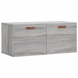 Foto van Infiori wandkast 80x36,5x35 cm bewerkt hout grijs sonoma eikenkleurig