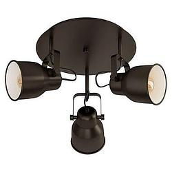 Foto van Eglo plafondlamp mitchley 3-lichts rond - zwart - leen bakker