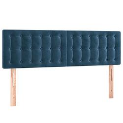 Foto van Vidaxl hoofdborden 2 st 72x5x78/88 cm fluweel donkerblauw