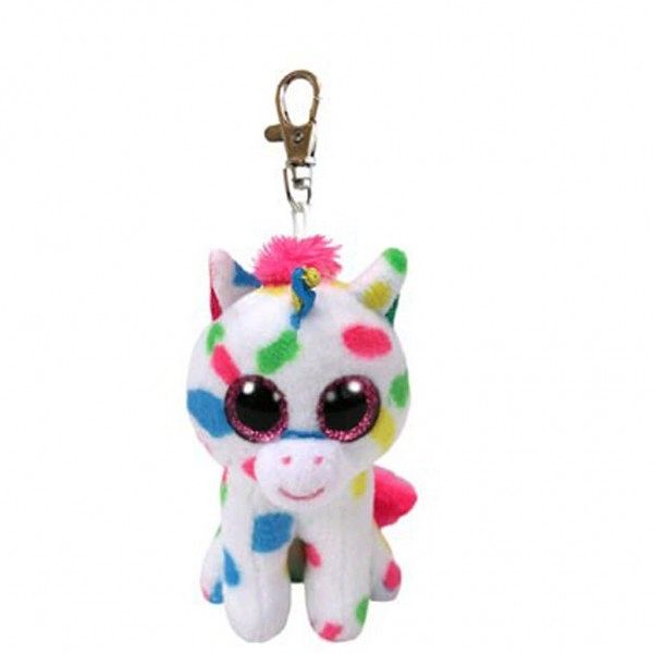 Foto van Ty beanie boo eenhoorn harmonie sleutelhanger - 8,5 cm