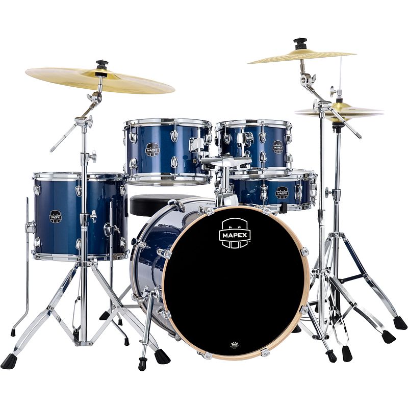 Foto van Mapex mxve5045ftzvi venus fusion blue sky sparkle drumstel inclusief bekkens