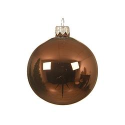 Foto van Kerstballen glas d10 cm walnoot 4st kerst