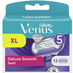 Foto van Gillette venus deluxe smooth swirl scheermesjes voor vrouwen - 12 navulmesjes - voordeelverpakking (4x3 stuks)