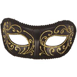 Foto van Venetiaans oogmasker - zwart/goud - voor volwassenen  - verkleedmaskers