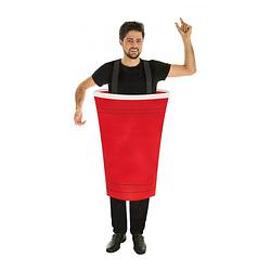 Foto van Chaks bier pong kostuum - rood - voor volwassenen - one size - carnaval verkleedkleding - carnavalskostuums