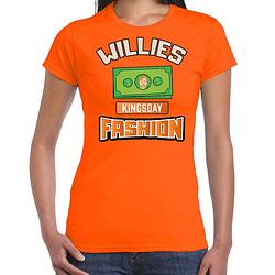Foto van Oranje koningsdag t-shirt - willies kingsday fashion - dames m - feestshirts