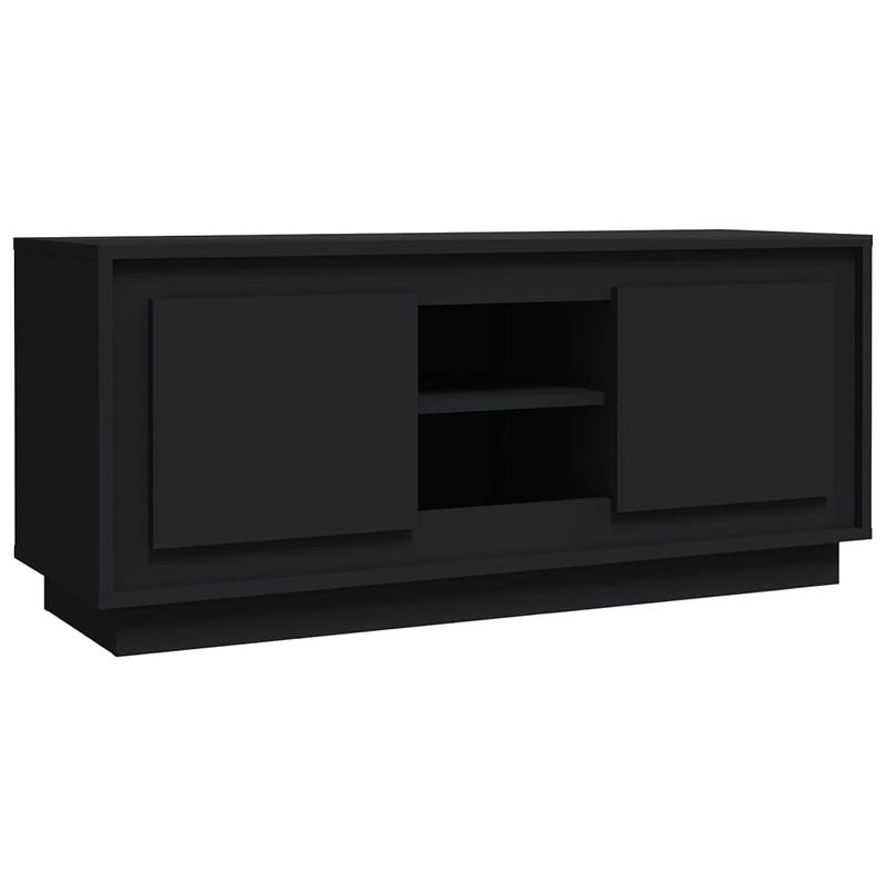 Foto van The living store tv-meubel - zwart - 102 x 35 x 45 cm - trendy en praktisch