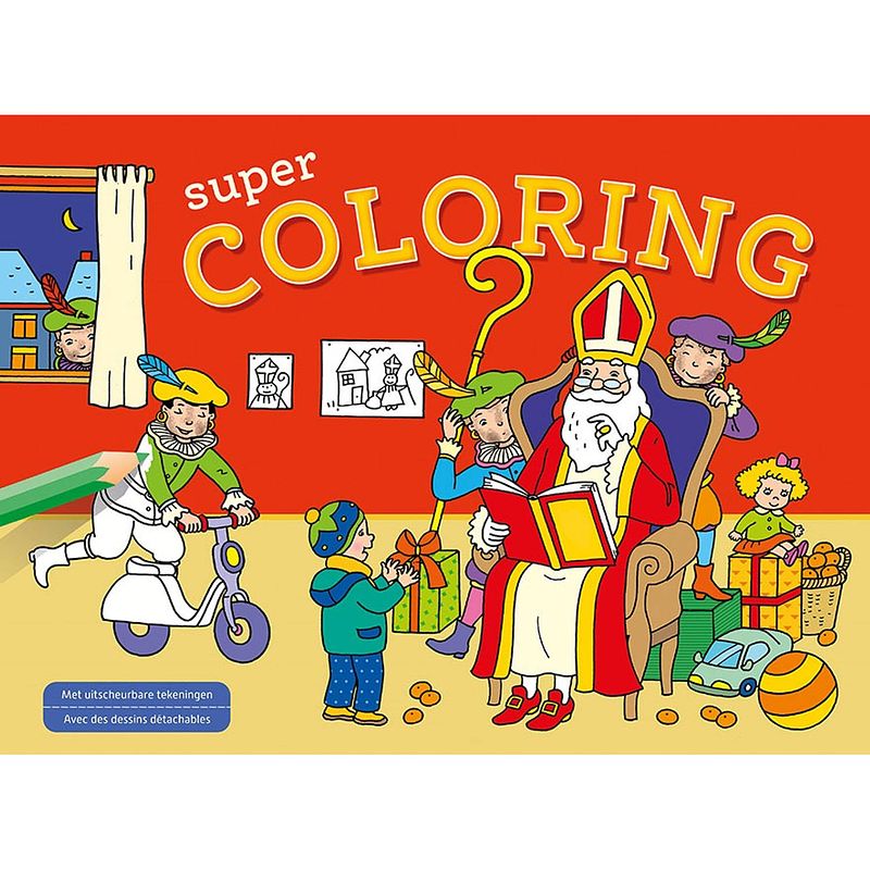 Foto van Deltas kleurboek supercoloring sinterklaas 30 x 22 cm rood