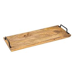 Foto van Parya home - houten decoratief dienblad - 50x20cm - bruin - mangohout