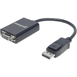 Foto van Manhattan 151962 displayport / vga adapter [1x displayport stekker - 1x vga-bus] zwart ul gecertificeerd 15.00 cm