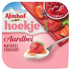 Foto van Almhof hoekje aardbei naturel yoghurt 150g bij jumbo