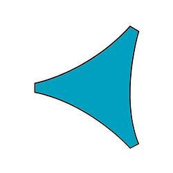 Foto van Compleet pakket: schaduwdoek driehoek 3,6x3,6x3,6m hemelsblauw met waterafstootmiddel en rvs bevestigingsset