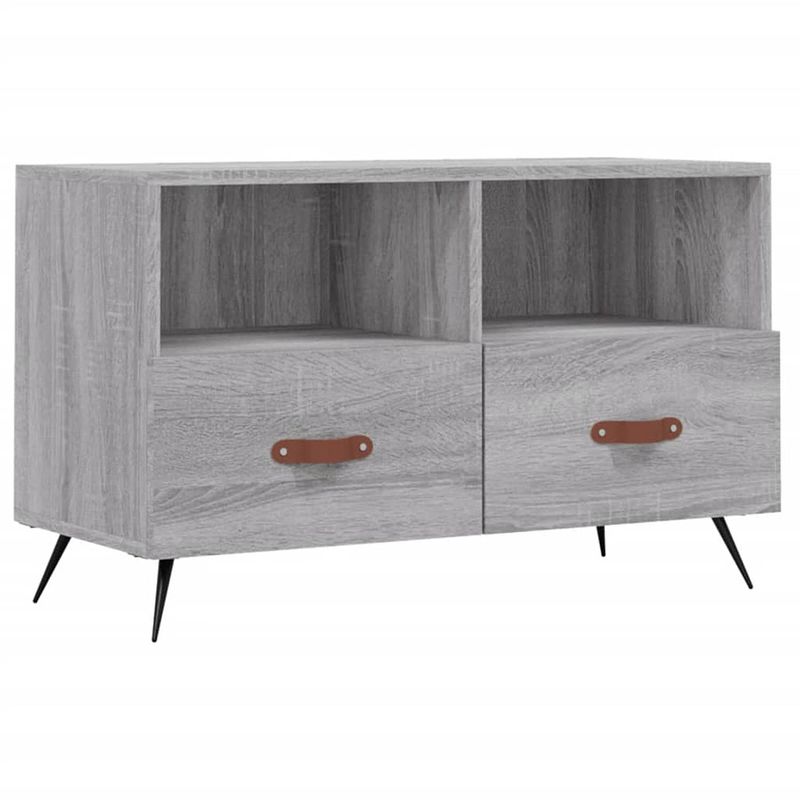 Foto van Vidaxl tv-meubel 80x36x50 cm bewerkt hout grijs sonoma eikenkleurig