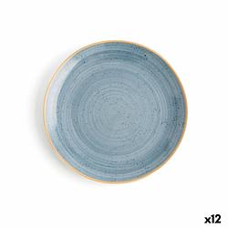 Foto van Eetbord ariane terra blauw keramisch ø 21 cm (12 stuks)