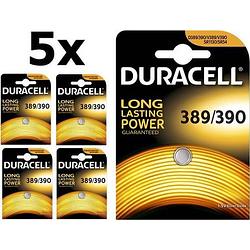 Foto van 5 stuks - duracell 389-390 / g10 / sr1130w 1.5v 85mah knoopcel batterij