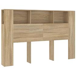 Foto van The living store wandhoofdbordkast - sonoma eiken - 160 x 18.5 x 104.5 cm - bewerkt hout