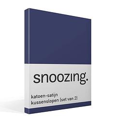 Foto van Snoozing - kussenslopen - set van 2 - katoen satijn - 40x60 - navy