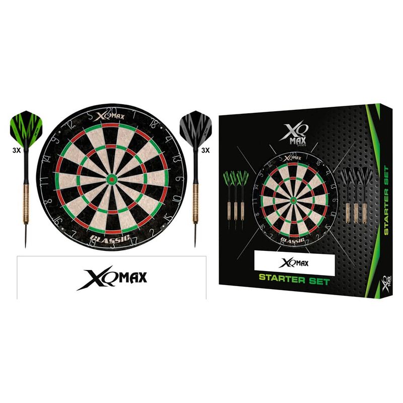 Foto van Xqmax darts 6-delige dart starterset 18 g messing staal