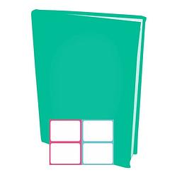 Foto van Rekbare boekenkaften a4 - turquoise groen - 6 stuks inclusief kleur textiel labels