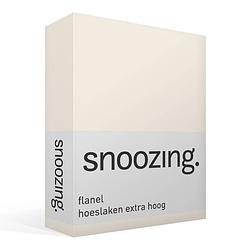 Foto van Snoozing - flanel - hoeslaken - extra hoog - 70x200 - ivoor