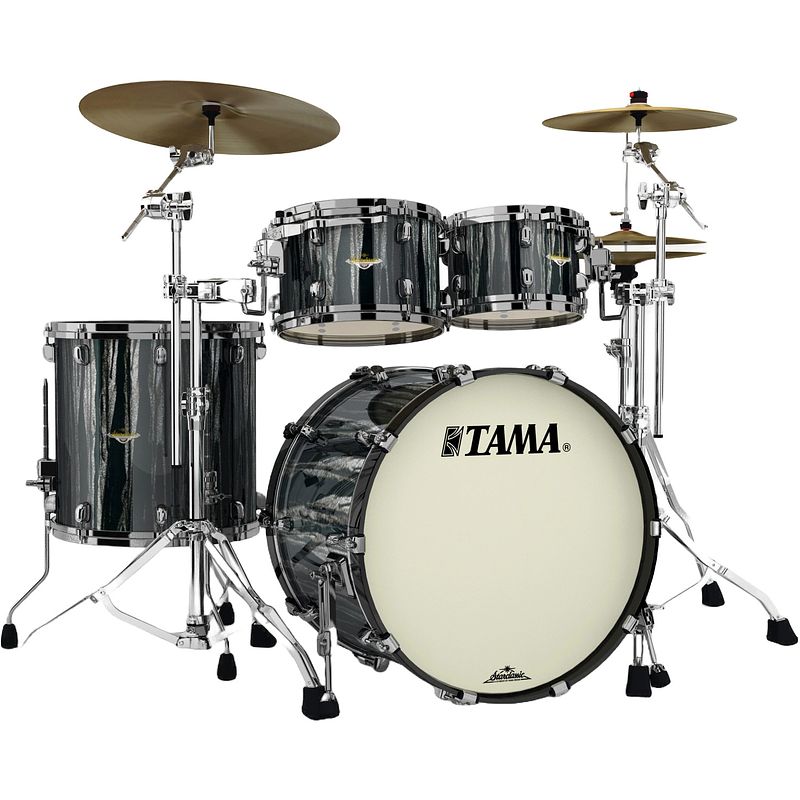 Foto van Tama ma42tzbns-bcs starclassic maple black clouds & silver lining 4d. shellset zwart vernikkelde hardware