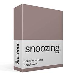 Foto van Snoozing - hoeslaken -160x200 - percale katoen - taupe