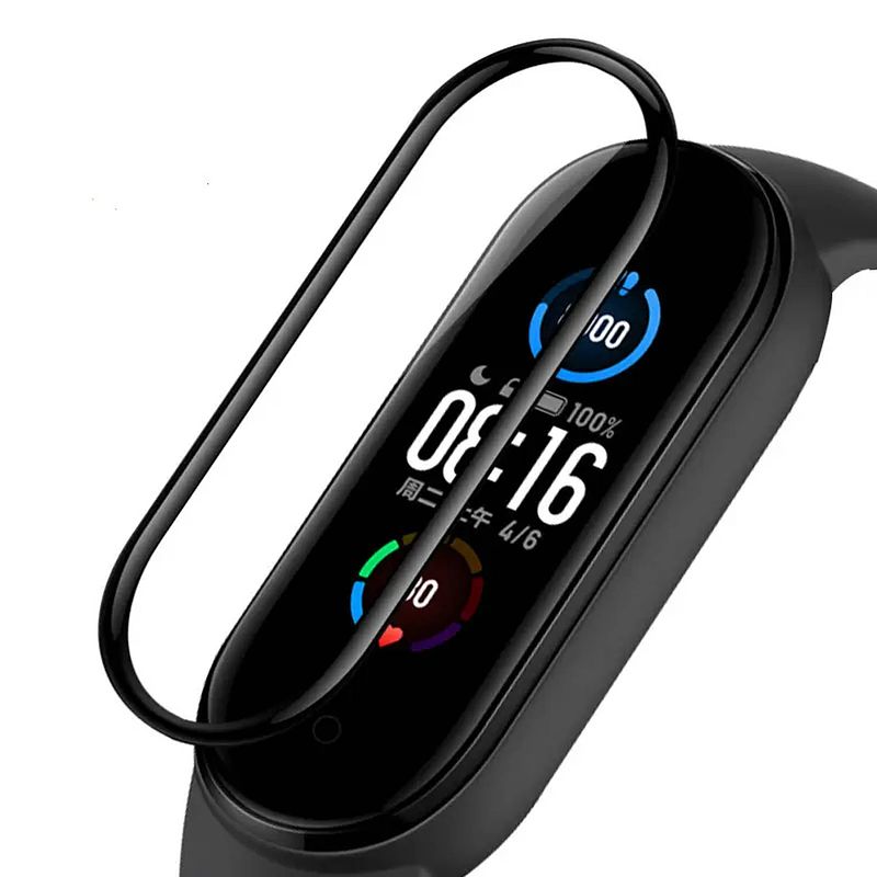 Foto van Screenprotector voor xiaomi mi band 5 activity tracker glass screenprotector full cover