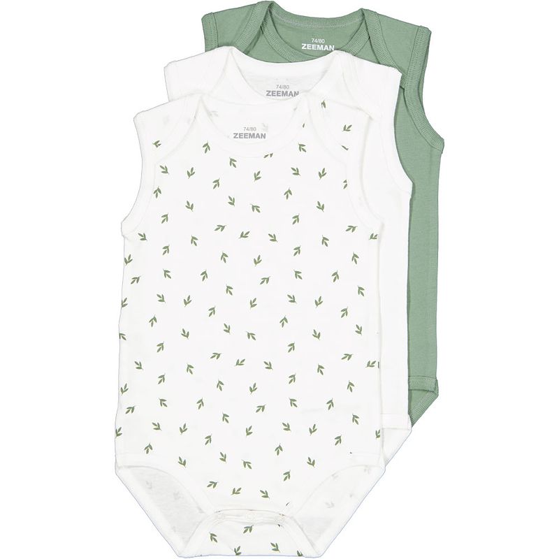 Foto van Baby romper mouwloos envelophals 3-pack