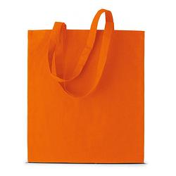 Foto van Basic katoenen schoudertasje in het oranje 38 x 42 cm - schoudertas