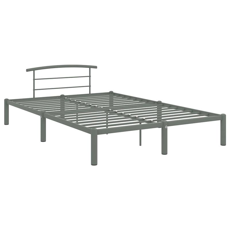 Foto van The living store metalen bedframe - grijs - 210 x 150 x 63 cm - geschikte matras 140 x 200 cm - eenvoudige montage -