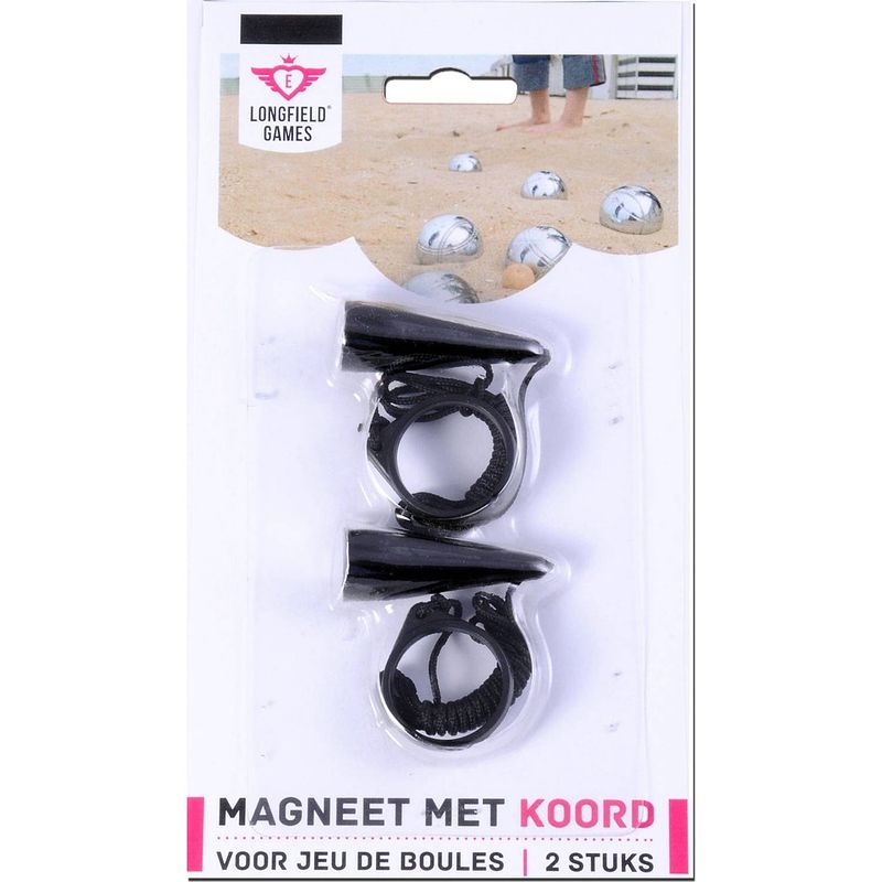 Foto van Metaal magneetpen met koord - 2 stuks