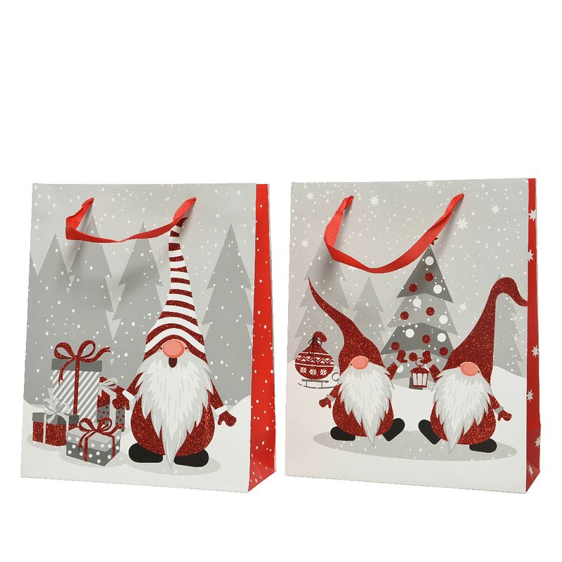 Foto van Decoris - giftbag papier l8b18h24cm rood a2