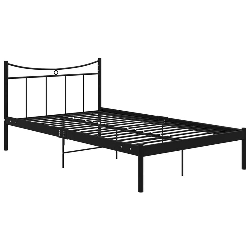 Foto van The living store metalen bedframe - zwart - 208 x 126 x 88.5 cm - gepoedercoat metaal