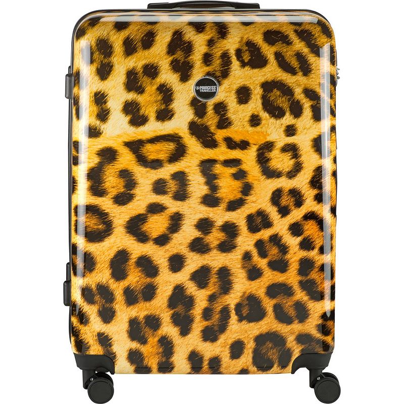 Foto van Princess traveller animal print - reiskoffer - leopard - large - 76 cm - dubbele wielen