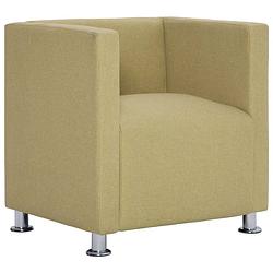 Foto van The living store kubus fauteuil - groen polyester - 69x54x71 cm - ergonomisch design