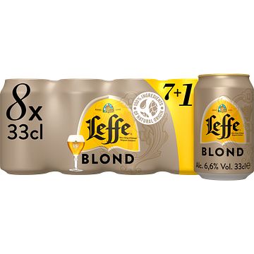 Foto van Leffe blond 7+1 blik 330ml bij jumbo