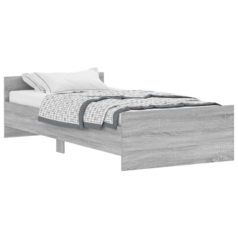 Foto van Vidaxl bedframe bewerkt hout grijs sonoma eikenkleurig 90x190 cm