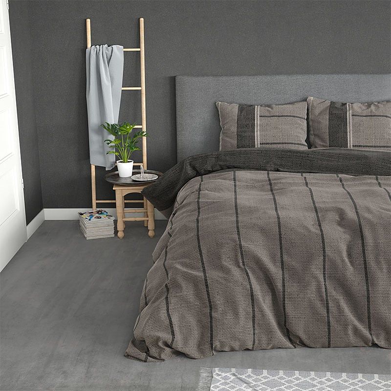 Foto van Sleeptime elegance kees - taupe - flanel dekbedovertrek 2-persoons (200 x 200/220 cm + 2 kussenslopen) dekbedovertrek