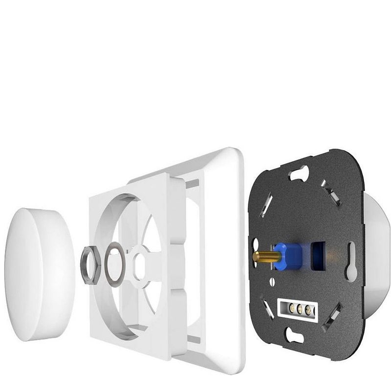 Foto van Proventa stopcontact dimmer led inbouw tot 250w met afdekraam - geschikt voor alle lampen - 2 draads