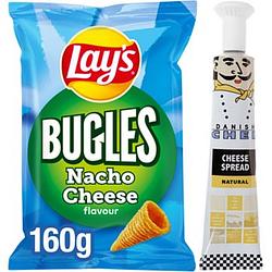 Foto van Bugles nacho cheese met danish chef cheese spread bij jumbo