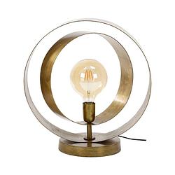 Foto van Hoyz - tafellamp rotar - oud goud - industrieel - 40x18x43
