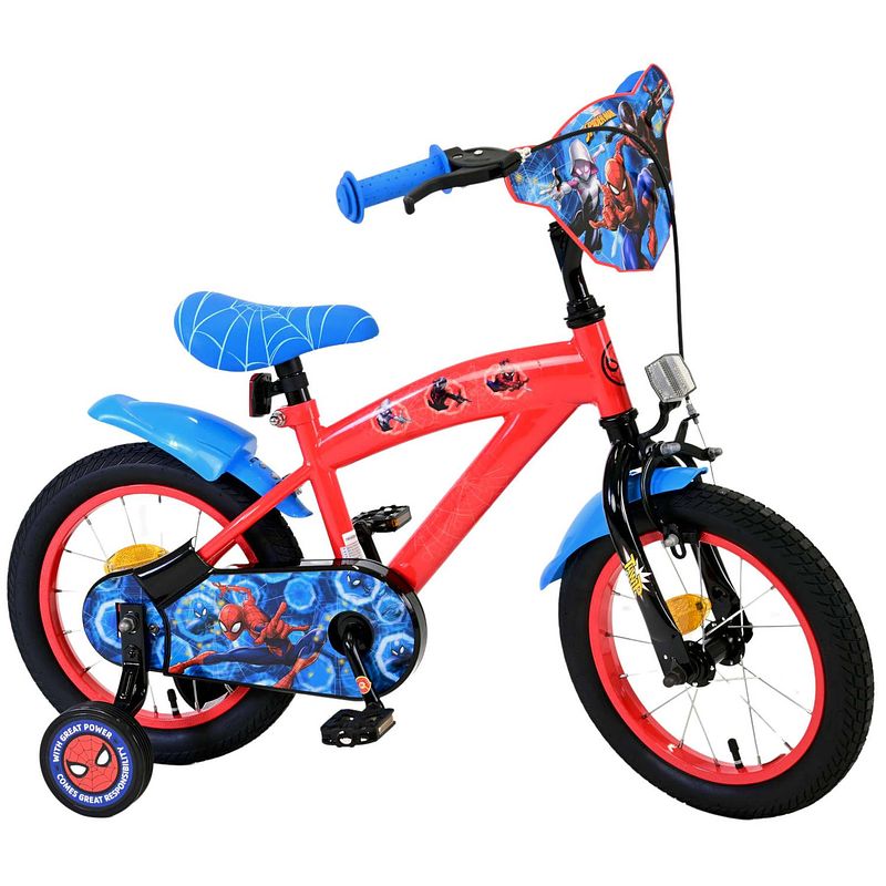 Foto van Marvel spider-man kinderfiets - jongens - 14 inch - rood/blauw