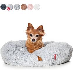 Foto van Snoozle donut hondenmand - zacht en luxe hondenkussen - wasbaar - fluffy - hondenmanden - 50cm - lichtgrijs