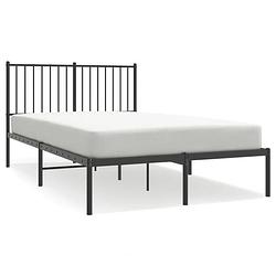 Foto van Vidaxl bedframe met hoofdbord metaal zwart 120x190 cm