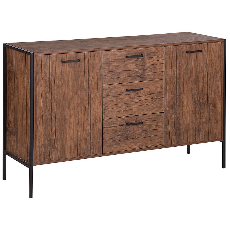 Foto van Beliani darwin - sideboard-donkere houtkleur-mdf