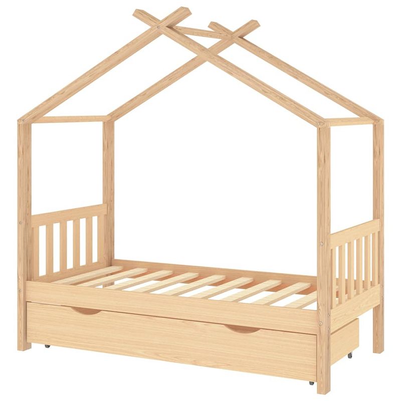 Foto van The living store kinderbedframe boomhut-stijl - massief grenenhout - 166x87x190 cm - incl - bedlade - geschikt voor