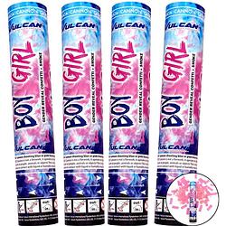 Foto van Gender reveal rookkanon roze meisje - 4-pack - confetti kanon - feest shooter - gender reveal party - confetti & rook -