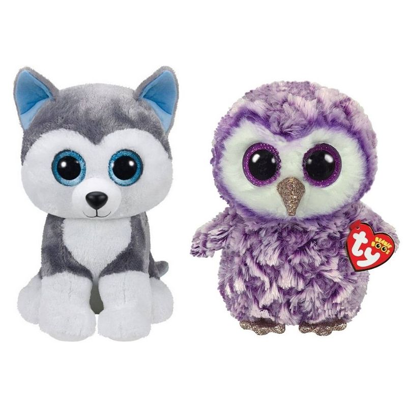 Foto van Ty - knuffel - beanie buddy - slush husky & moonlight owl